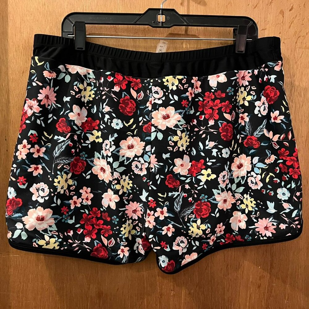 Size 22W - Holipick - Black and Floral Swim Shorts - Picture 6 of 6